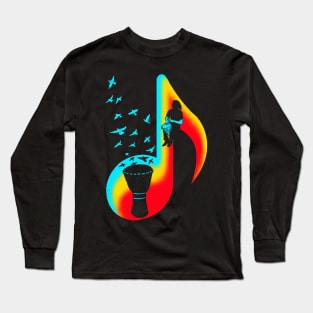Music Djembe Player Long Sleeve T-Shirt